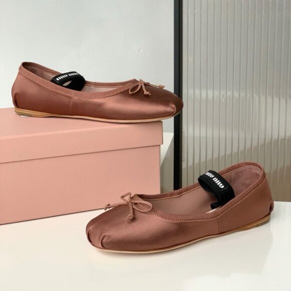 Miu Miu Women's Copper Ballet Flats - Picture 5 of 9